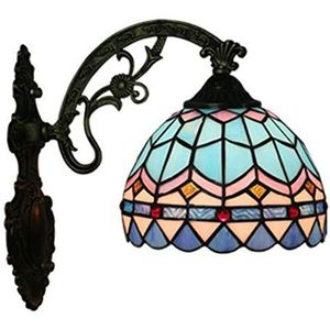 Tiffany -Stijl Wandlicht, Mediterrane Wandlicht, Handgemaakt, Gebrandschilderd Glas, Voor Bed, Gang, Balkon, Bar