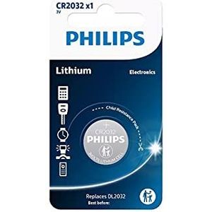 Batterij PHILIPS Lithium CR2032 3V BLx1