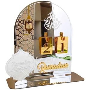 Ramadan Decoratie Adventskalender 2024 Eid Mubarak Acryl Kareem Ramadan Islamitische Moslim Ornament 2024 Kalendrier kinderen eeuwigdurend 2024 24 houten 2024 herbruikbare countdown teken Voor coun