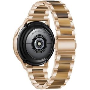20 mm band geschikt for Samsung Galaxy Watch 3 41 mm 45 mm Actief 2 40 mm 44 mm Gear S3 staal + harsband geschikt for Huawei GT3 22 mm geschikt for Amazfit gts 3(Color:Rose Gold Brown,Size:20mm)