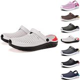 Tuin Klompen Schoenen, Orthopedische Tuin Klompen Schoenen Vrouwen Mannen met Boog Ondersteuning Unisex Zomer Ademend Mesh Slippers Casual Lichtgewicht Douche Sandalen (38, Wit