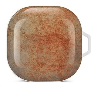 Abstracte bruine roestkleurige oordopjes hoesje compatibel met Samsung hard shell beschermhoes witte stijl