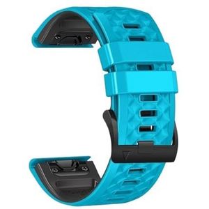 22 mm 26 mm QuickFit siliconen sportarmband geschikt voor Garmin Epix Gen 2 Fenix ​​7X 6X Pro Quatix 7X/Enduro 7 5XPlus horlogeband (kleur: blauw zwart, maat: voor Fenix 6X 6XPro)