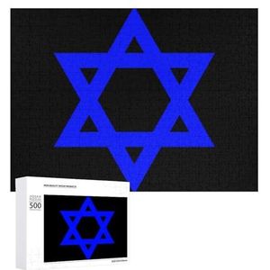 Israël Vlag Hexagram Ster Grappige Puzzels Voor Volwassenen 300/500/1000 Stuk Jigsaw Puzzel Uitdagend Game Decor