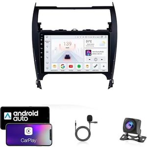 9 Inch Autoradio Compatibel voor Toyota Camry 2012-2017 met GPS Navigatie CarPlay Android Auto Acht-Core 4G Bluetooth WiFi MirrorLink Stuurwiel Afstandsbediening(T6 8 Core 4G+Wifi 8G+128G)
