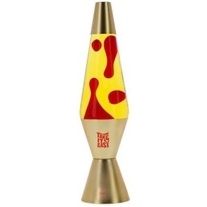 Legami - Lava Lamp Magmastic, lavalamp met ontspanningseffect, rode vloeistof in lavalgeel, inclusief lampen, diameter 11 cm, hoogte 36,3 cm, thema goud