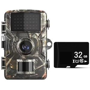 128GB Jacht Trail Camera Wildlife Camera Nachtzicht Bewegingsgeactiveerde Outdoor Boscamera Trigger Wildlife Scouting Camera Duidelijk Eenvoudig(Camera With 32GB TF)