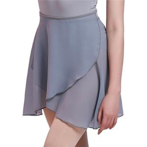 UBOHUZ Volwassen Ballet Dance Lace-up Rok Vrouwen Wrap Training Rokken voor Dansen voor Vrouwen, Grijs, Eén maat