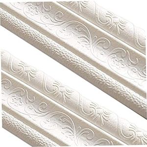 Pfjsseey Behang Grens Zelfklevende Schuim Grens Molding Trim 3D Waterdichte Muur Edge Sticker 2.35 m 2 STKS Stijl 2 Behang
