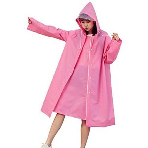 Fietsregencape, Regenponcho Volwassene, Reurain Poncho Eva Ademende regenponcho met capuchon Buitenfietsfietsregenjas(Rose,L)