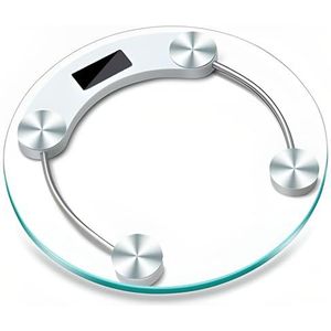 Retoo Digitale personenweegschaal met step-on technologie en zeer nauwkeurige sensoren van gehard glas, weegschaal voor personen met lcd-display tot 180 kg, gewichtsweegschaal transparant