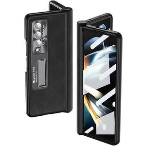 Smartphone Flip-hoesjes Premium PU lederen hoes compatibel met Samsung Galaxy Z Fold 3 5G magnetische scharnierhoes met ingebouwde schermbeschermer en standaard, ultradunne pc-schokbestendige hoes Fli