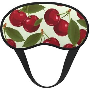 Slaapmasker voor zijslaper, zijden slaapmasker met elastische band, super zachte oogslaapschaduwhoes, kersenfruit, verduisterende nachtblinddoek voor vrouwen mannen reizen