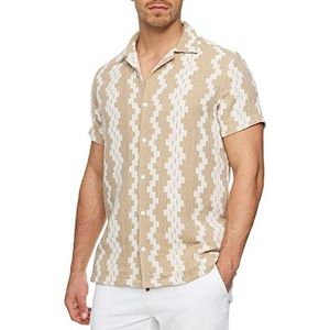 INDICODE Heren INCosby Shirt | Kortarmhemd met button-down kraag White M