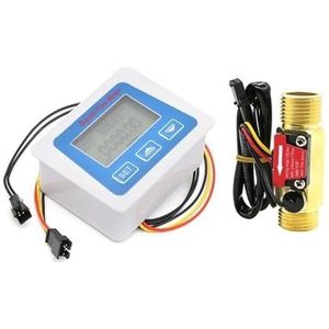 Digitale waterstroommeterset, slimme LCD-stroomsnelheidsmeter met sensor en temperatuurweergave G1 G1/2 G3/4 Lage herhaalbaarheid(B7-DN15-Battery)