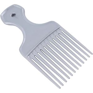 1 stuk brede tanden borstel pick kam vork haarborstel insert haar pick kam plastic gear kam voor krullend afro haar styling gereedschap (maat: zilver)