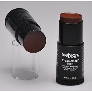 Mehron Make-up CreamBlend Stick | Gezichtsbeschildering, lichaamsbeschildering en foundation make-up | Lichaamsverf stift (ebony)