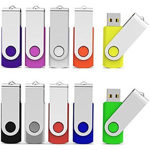 Aiibe 10 stuks 2 GB USB Flash Drive Kleurrijke Memory Stick Thumbdrives (Mix Kleuren: Zwart Blauw Rood Groen Oranje Wit Geel Roze Paars Zilver)