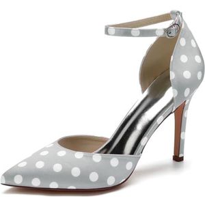 SYDZSW Vrouwen Naaldhak Pumps Hoge Hakken Sexy Hak Schoenen Bruiloft Uitnodiging Schoenen, Zilver, 43 EU