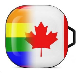 LGBT Pride Canadese vlag oordopjes hoesje compatibel met Samsung hard shell beschermhoes zwart stijl