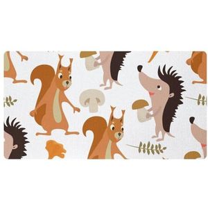 VAPOKF Cartoon bos dier egel vos keukenmat, antislip wasbaar keukenvloer tapijt, absorberende keuken mat loper tapijt voor keuken, hal, wasruimte