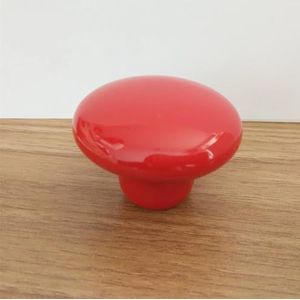 ROBAUN Keramische meubelgrepen kamer rond enkel gat lade deurknoppen kledingkast trekt kabinet hardware 1 stuk (kleur: rood, maat: klein)