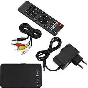 Lazmin HD Media Player Box, HDMI 1080p audio en video mediaspeler met IR-afstandsbediening (EU-stekker)