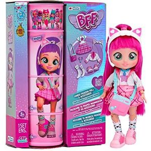 BFF by Cry Babies S2 Daisy modepop met lang haar, stoffen kleding en 9 accessoires, speelgoedcadeau voor meisjes en jongens + 5 jaar