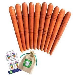 Lungcha Thaise Traditionele Houten Voor Voetmassage Stok Tool Reflexologie (Set 10 Voet Massage)