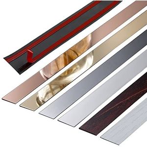 Molding Trim Gemetalliseerde Afwerking Kit Strip, 3,2ft zelfklevende muurrandstrip, gemetalliseerde lijst en wandversiering, flexibele ultradunne decoratieve rand spiegelachtig afgewerkt(Rose Gold Mir