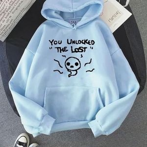 QXWD The Binding of Isaac Herfst Winter Hoodies Dames Sweatshirt Lange Mouw Letter Print Hooded Casual Cartoon Plus
