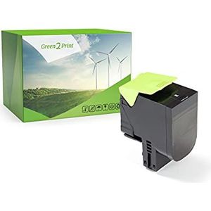 Green2Print Toner zwart 1000 Pagina's compatibel met Lexmark C2320K0 Toner geschikt voor Lexmark MC2325adw, MC2325, MC2425adw, MC2425, MC2535adwe, MC2535, MC2640adwe, MC2640, C2325DW, C2325, C242