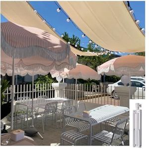 Strandparaplu's met franje, boho parasol met franje, terrasparaplu met franje buitenkwastparaplu met gemakkelijke slinger for tuin, zwembad, terras, strand, UV 50+ ( Color : B , Size : 200*240cm/6.5*7