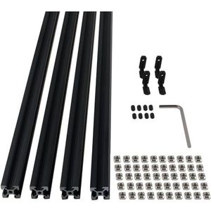aluminium profielen lineaire rail， 4 stuks/partij ZWART 2020 V-sleuf aluminium profiel geanodiseerd 100 mm lineaire rail