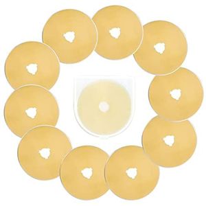 28mm 45mm 60mm Rotary Cutter Roller Replacement Spare Blades SKS-7 Steel 10 Pack for Quilting Scrapbooking Sewing Arts Crafts Paper Frabric Leather (gold color, 60mm)