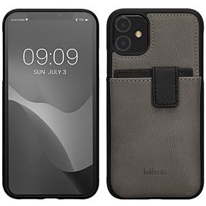 kalibri hoesje compatibel met Apple iPhone 11 - Back cover van imitatieleer met pasjeshouder