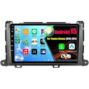 Android 15 Autoradio Voor Toyota Sienna 2010-2014 met Draadloze Carplay Android Auto, 9 Inch Autoscherm Soporta Bluetooth WIFI GPS FM/RDS(8Core(2+32GB))