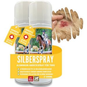 Zilverspray voor honden, paard, spuitpleister hond, waterdichte EHBO-set voor honden, zilverspray, paard, kat, wondspray, aluminium spray, wondspray voor honden, bij eczeem, jeuk, hond, kat, mauke