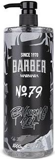 BARBER MARMARA Scheergel voor heren, nr. 79, transparante scheergel voor heren, 1000 ml, Shaving Gel Men - nauwkeurige scheerbeurt van de baardcontouren - schuimt niet - koelt de huid
