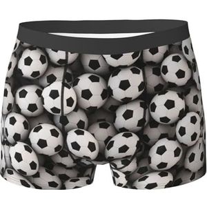 ZJYAGZX Voetbal Zee Print Heren Zachte Boxer Slips Shorts Viscose Trunk Pack Vochtafvoerend Heren Ondergoed, Zwart, M