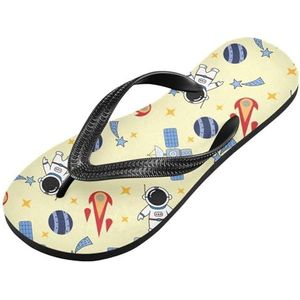 LI ZHI XIN Volwassen Zomer Slippers Indoor Outdoor Slippers Huis Schoenen Met PVC Antislip Zool Ruimte Planeet Cartoon Patroon, Meerkleurig, X-Small