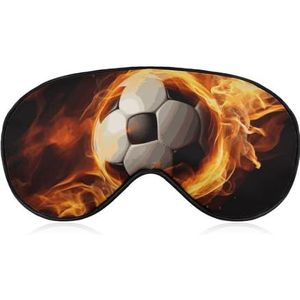 Voetbal Vlam slaapmasker, licht blokkerend oogmasker, comfortabel en zacht, oogbedekking met elastiek, geschikt voor mannen en vrouwen, geschikt voor reizen en slapen