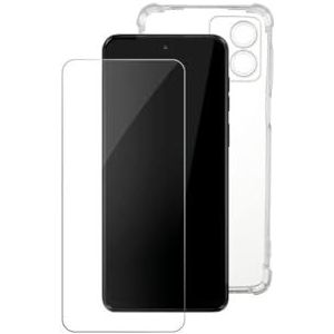 WE Pack van gehard glas (gebogen 3D volledige dekking) en transparante beschermhoes Motorola G85 5G