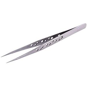 Pincet Precisiepincet, Ontharingspincet Elektronische industriële pincet Gebogen Recht Puntig Roestvrij staal(Silver01)