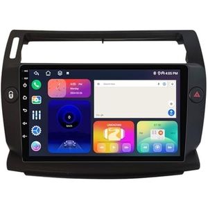 Android 14 Dubbel Din Autoradio Voor Citroen C4 2004-2014 Hoofdunit 9""IPS Touchscreen Multimediaspeler met achteruitrijcamera Ondersteuning Carplay Bluetooth GPS Sat Nav RDS SWC(B,H 4Core 1+32G)