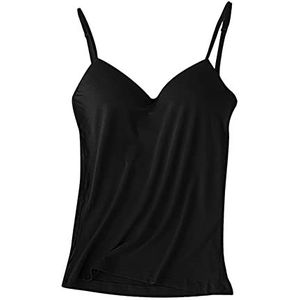 SANGEN Tank Tops met beha Pads, Halter Tops voor dames, verstelbare riem tanktop voor dames, met ingebouwde beha voor dames, meisjes, zomer