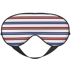 Zacht ademend slaap rood blauw wit grijs strepen print oogmasker, lichtblokkering, verstelbare riem, slaapmasker voor reizen, nachtwerk, kantoor
