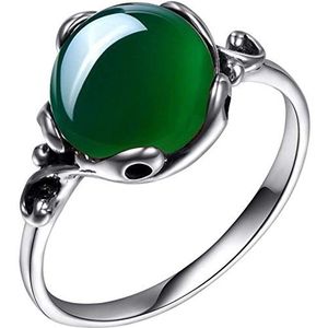 925 sterling zilveren ring vintage dame natuurlijke jade ring verlovingsring cadeau