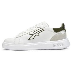 U-Power Urban Lifestyle Snake, witte sport- en vrijetijdsschoenen van zacht leer, lage sneakers met antislipzool met Infinergy inzetstuk, ideaal voor dagelijks gebruik., wit, groen, beige, 40 EU