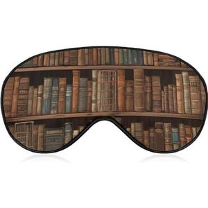 Bibliotheek Boekenplank Boek Oogmasker voor Vrouwen & Mannen, Ademend & Verstelbare Oogbedekking, Ultra Zacht Slaapmasker, Lichtgewicht Reizen Blinddoek voor Vliegtuig, Nap, Nachtslapen